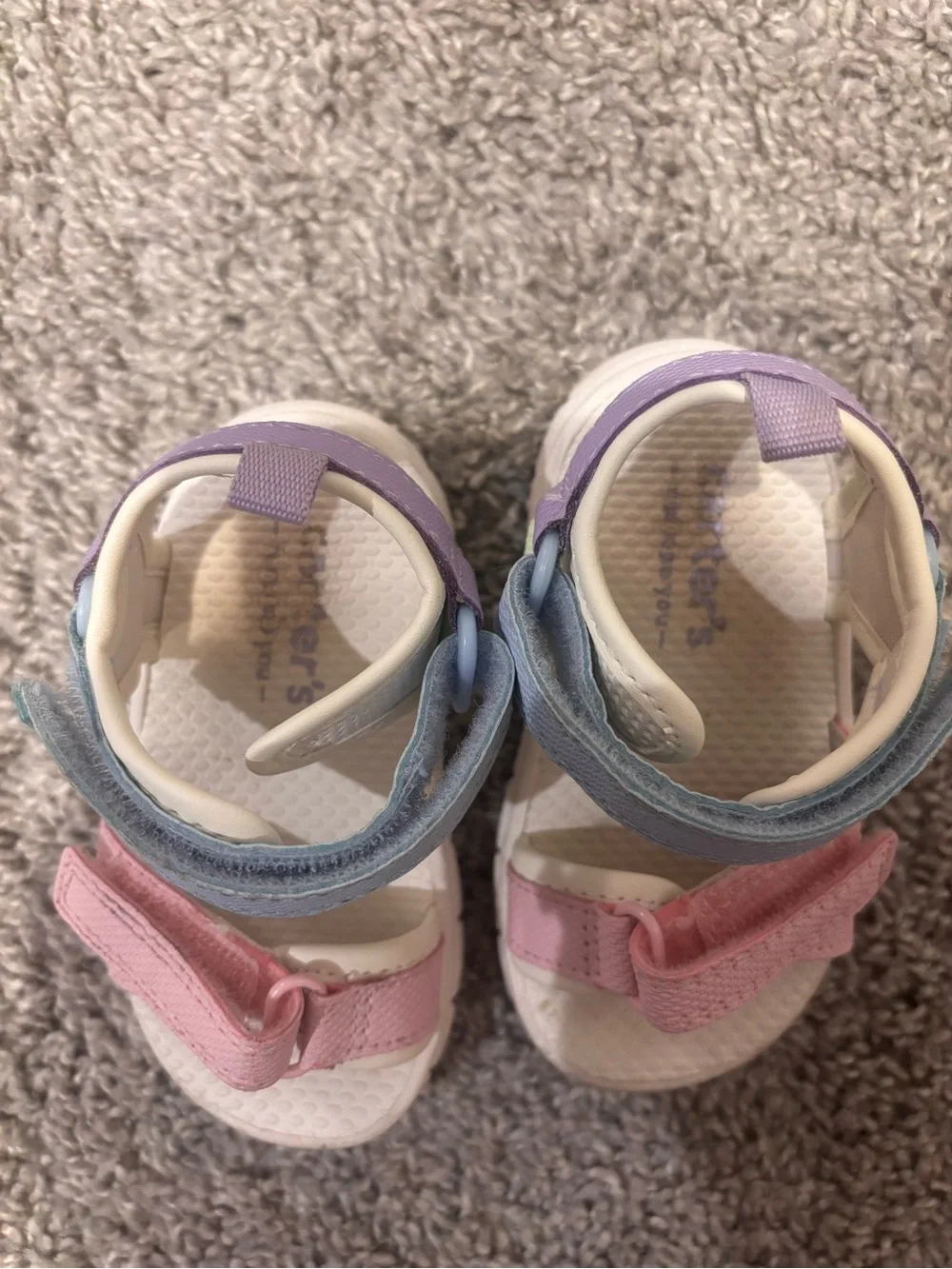 Carter's Pink and Light Blue Toddler Hook-and-Loop Sandals